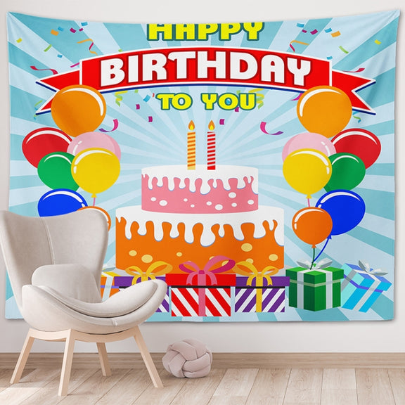 Happy Birthday Photo Backdrop Party Decoration Tapestry, Size: 150x130cm(GT56-10)