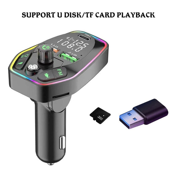 Q9 Car Bluetooth MP3 With TYPE-C Port PD Charging FM Transmitter