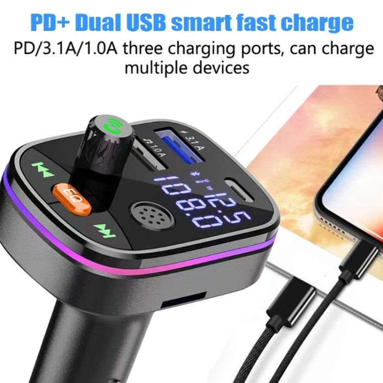 Q9 Car Bluetooth MP3 With TYPE-C Port PD Charging FM Transmitter