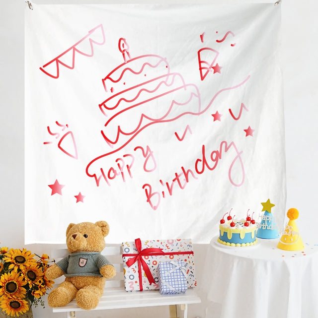 Birthday Layout Hanging Cloth Children Photo Wall Cloth, Size: 150x180cm Velvet(32)