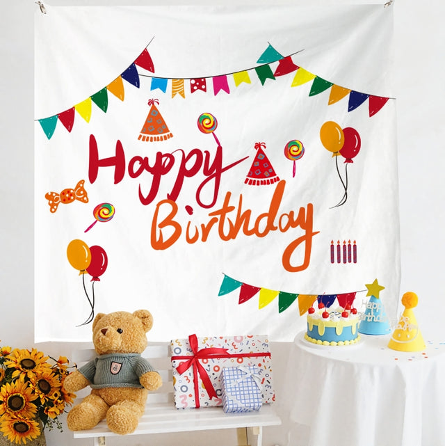 Birthday Layout Hanging Cloth Children Photo Wall Cloth, Size: 150x200cm Velvet(39)
