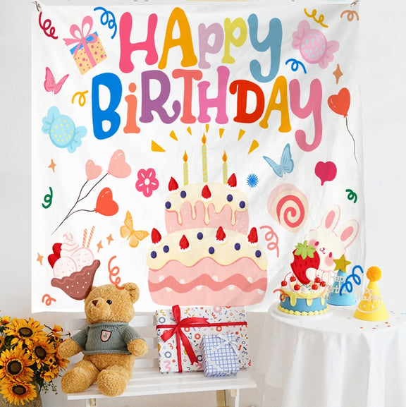 Birthday Layout Hanging Cloth Children Photo Wall Cloth, Size: 150x230cm Velvet(3)