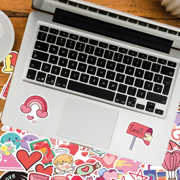 4sets Valentine Day Gifts Decorative Stickers Cartoon Water-resistant Water Cup Sticker, Spec: N14