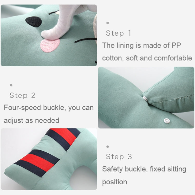 8146 Cartoon Adjustable Car Children Sleep Safety Belt U-shaped Neck Pillow(Blue Penguin)