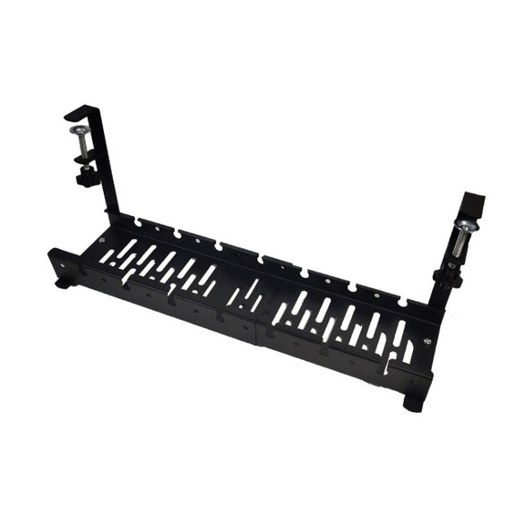 Stretchable Under Desk Cable Management Tray Carbon Steel Cable Organizer Cable Storage Rack(Black)
