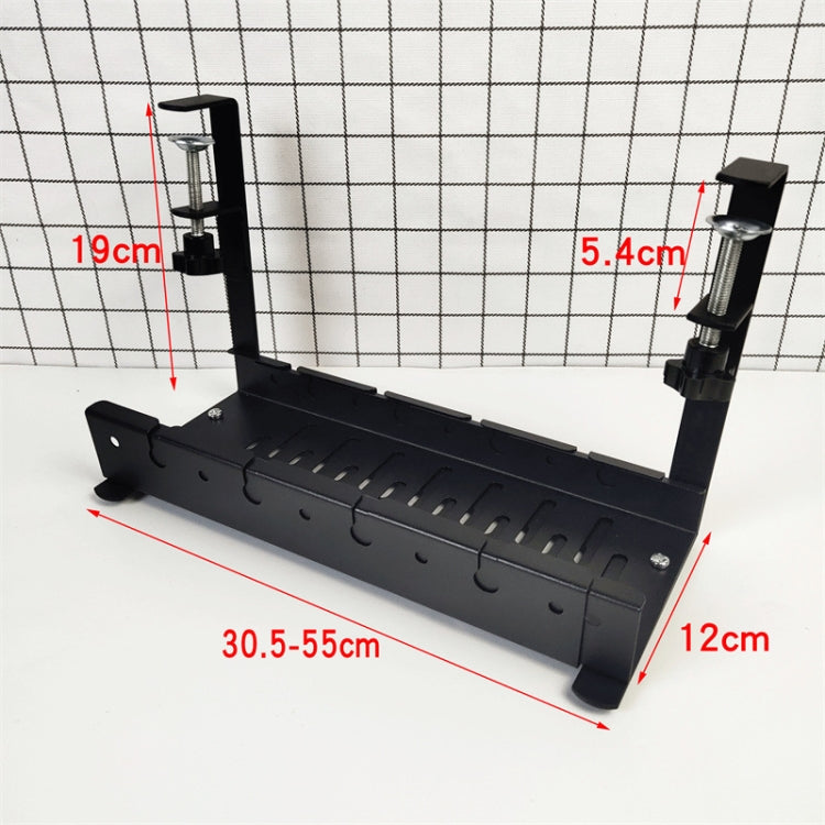 Stretchable Under Desk Cable Management Tray Carbon Steel Cable Organizer Cable Storage Rack(White)