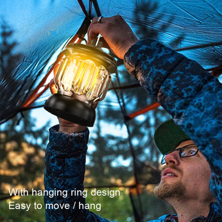 LH-B46 LED Retro Tent Light Convenient USB Charging Camping Light(Black)