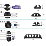 5 In 1  Cord Management Organizer Kit Cable Sleeve With Zipper Cable Clip