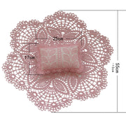 Hollow Lace Round Blanket + Pillow Suit Baby Photography Props(Khaki)