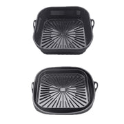 Air Fryer Grill Mat High Temperature Resistant Silicone Baking Tray, Specification: Square Black