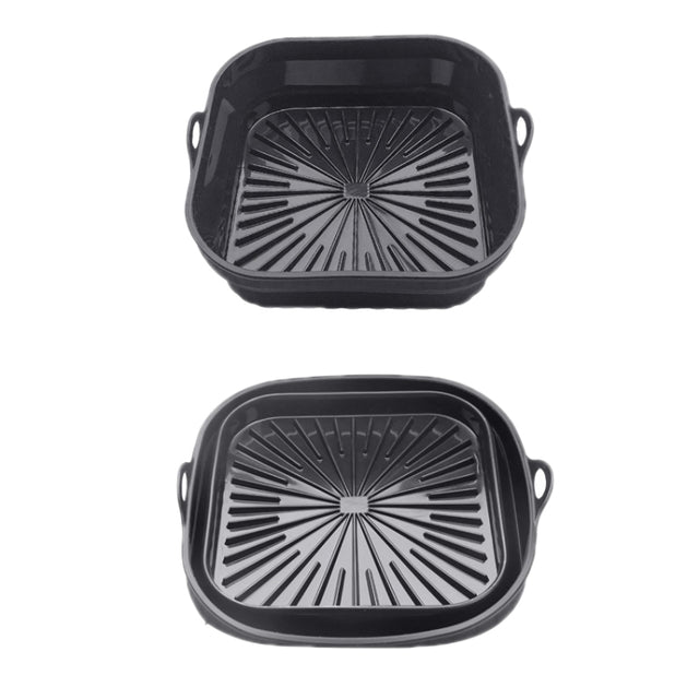 Air Fryer Grill Mat High Temperature Resistant Silicone Baking Tray, Specification: Square Black