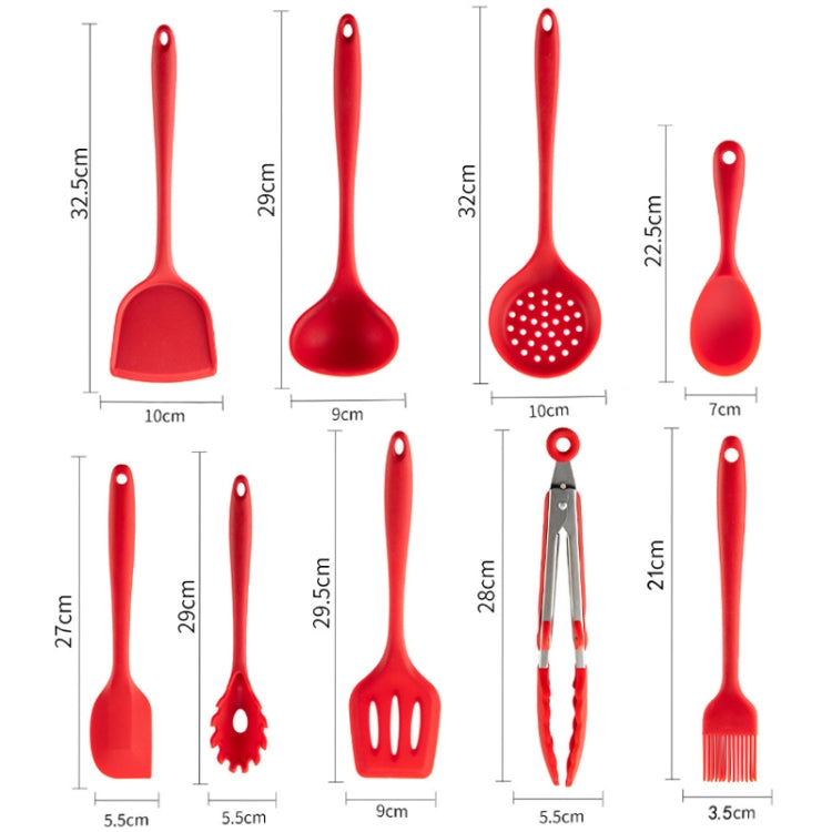2pcs Non-stick High Temperature Resistant Silicone Cookware, Style: Rice Spoon(Red)