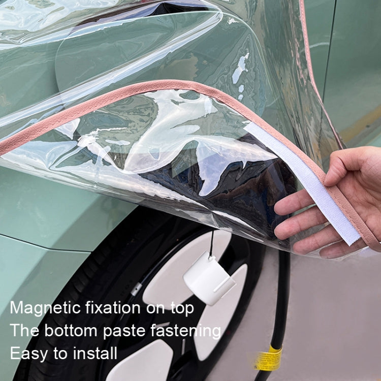 Electric Vehicle Charging Port Magnetic Transparent Rain Cover(White)