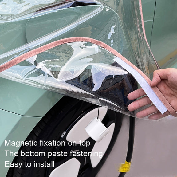 Electric Vehicle Charging Port Magnetic Transparent Rain Cover(White)