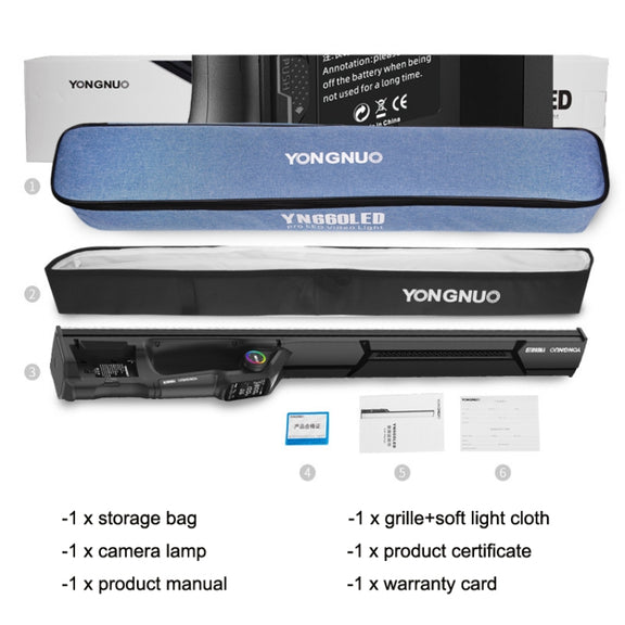 YONGNUO YN660 RGB Standard Version+Remote Control Colorful Stick Light Hand Holds LED Photography Fill Lights