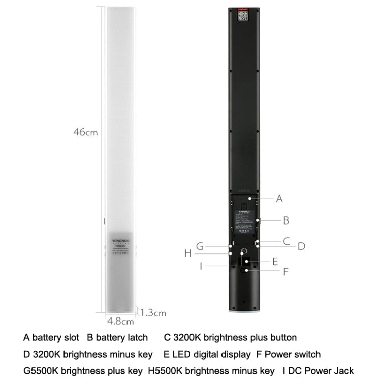 YONGNUO YN360S SLR LED Fill Light Stick Handheld Camera Lights External Photo Lamp, Style: Standard