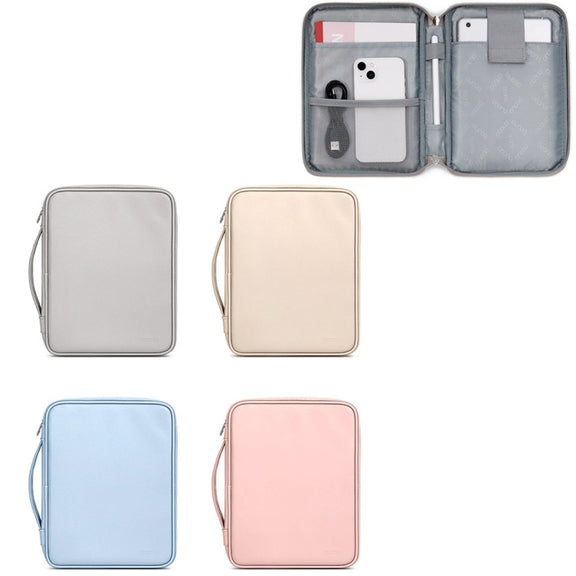 Baona BN-Q015 Leather Water-resistant Shock Absorbing Handheld Tablet Bag, Size: 12.9 inches(Apricot)
