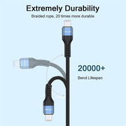 QGeeM MF01 USB-A To 8 Pin Phone Tablet Fast Charging Data Cable, Length: 1m