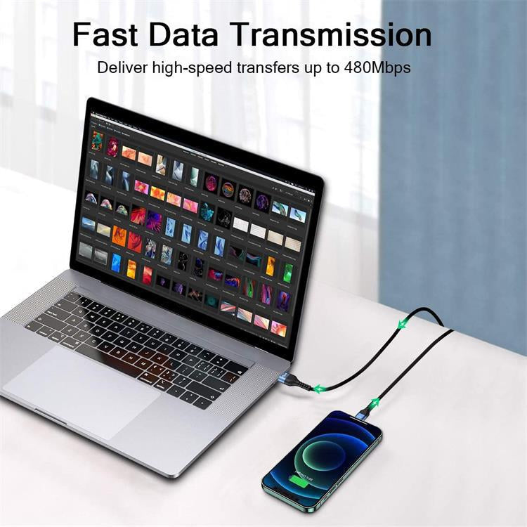 QGeeM MF01 USB-A To 8 Pin Phone Tablet Fast Charging Data Cable, Length: 1m