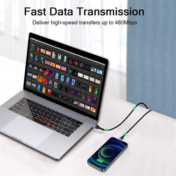 QGeeM MF01 USB-A To 8 Pin Phone Tablet Fast Charging Data Cable, Length: 1m