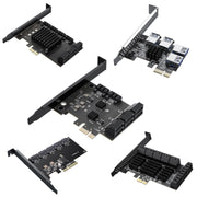 PCIE X1 To 10 Ports SATA3.0 Rotary Card Computer Desktop Solid State Hard Disk