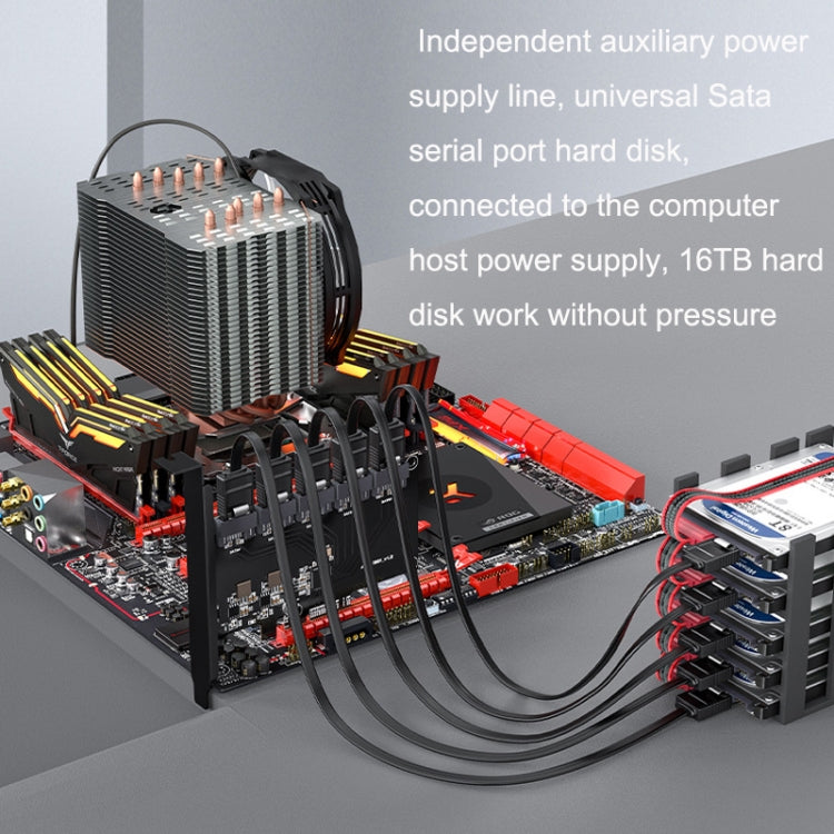 PCIE X1 To 10 Ports SATA3.0 Rotary Card Computer Desktop Solid State Hard Disk