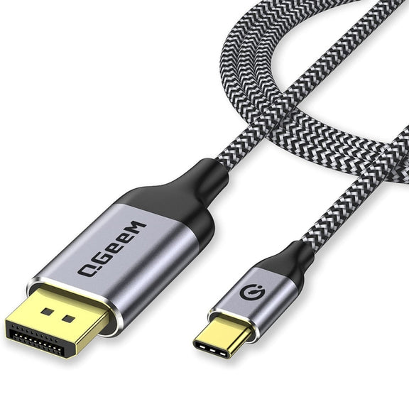 QGeeM QG-UA13 Type-C To DP 4K 60Hz Nylon Braided Adapter Cable, Length: 3m