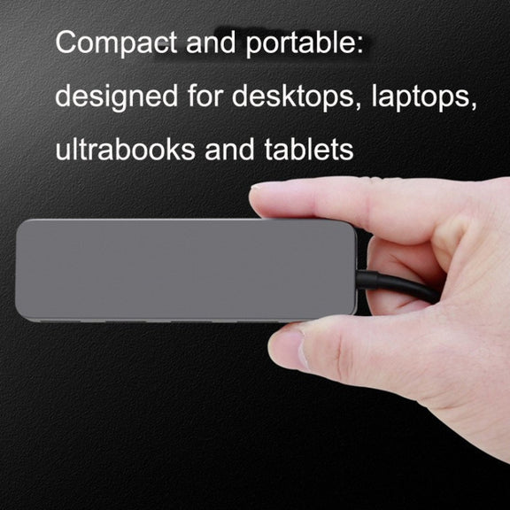 HS0059 Independent Switch USB 3.0 4 Ports Extension Type-C / USB-C Aluminum Alloy HUB, Cable Length: 120cm