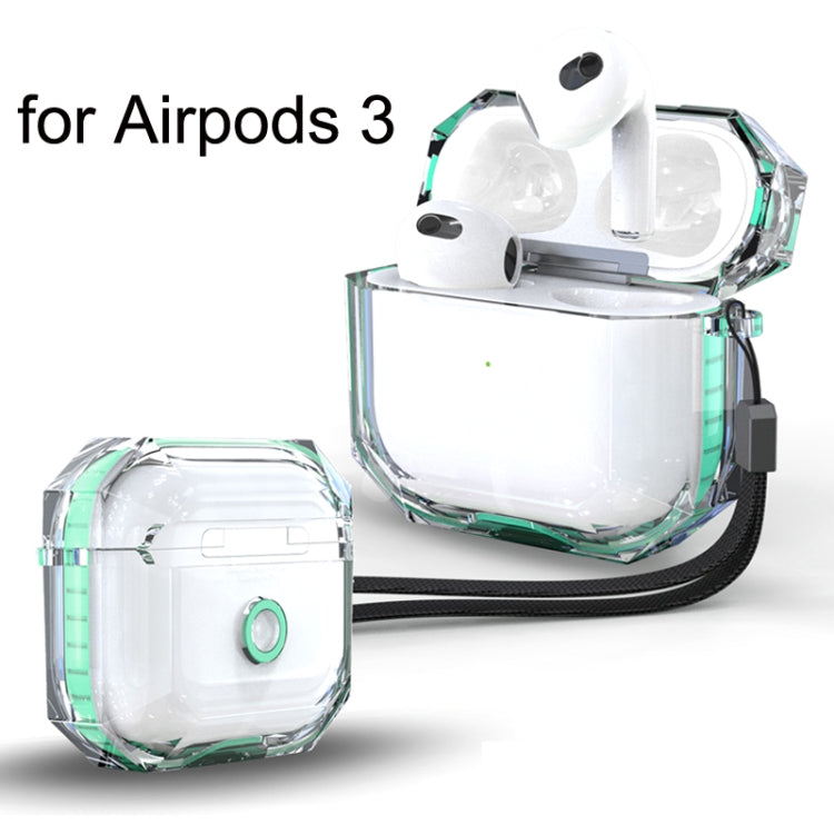 For AirPods 3 RJT-AP-03 Transparent Anti-fall Bluetooth Earphone Protective Sleeve(Black)