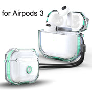 For AirPods 3 RJT-AP-03 Transparent Anti-fall Bluetooth Earphone Protective Sleeve(Black)