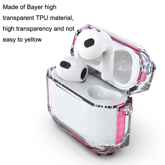 For AirPods 3 RJT-AP-03 Transparent Anti-fall Bluetooth Earphone Protective Sleeve(White)