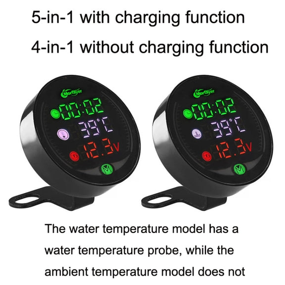 Morfayer YL-M05 5 In 1 Water Temperature Model 9-24V LED Night Vision Motorcycle Modification Instrument
