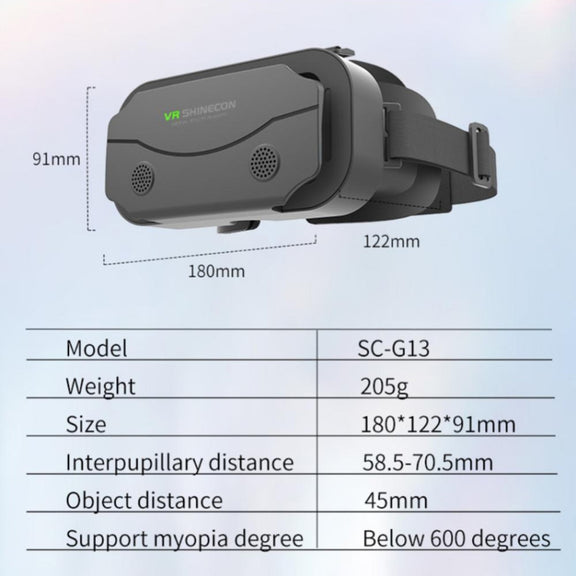 VRSHINECON G13 Virtual Reality VR Glasses Mobile Phone Movie Game 3D Digital Glasses(Black)