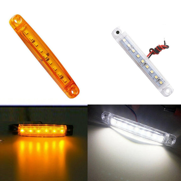 MK-224 10pcs 12-24V Truck Trailer 9LED Side Light Tail Lamp Signal Light(White)