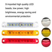 MK-224 10pcs 12-24V Truck Trailer 9LED Side Light Tail Lamp Signal Light(White)