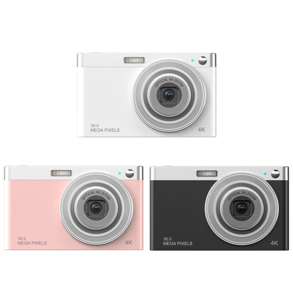 C13 2.88 inch 4K 8X Optical Zoom Telescopic Lens HD Digital Camera, Spec: White