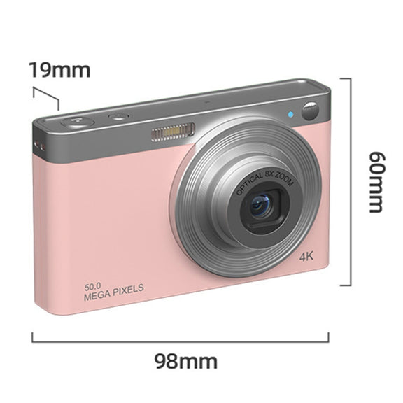 C13 2.88 inch 4K 8X Optical Zoom Telescopic Lens HD Digital Camera, Spec: White