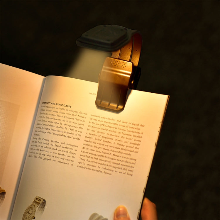 Portable Book Clip Light Four-Gear Adjustable Charging Eye Protection Lamp(Black)