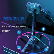 360-degree Rotating Foldable Bluetooth Selfie Sticks Live Stand, Spec: P220 TK (Single Clip)