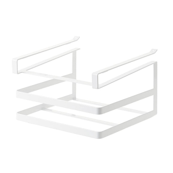 Double-layer Punch-free Kitchen Wall-Mounted Cutting Board Rack(White)
