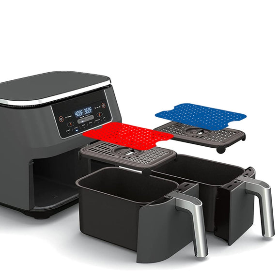 For NINJA DZ201 DZ401 Air Fryers 2pcs Silicone Pad Rectangular Liner(Blue)