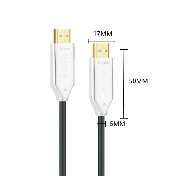 2.0 Version HDMI Fiber Optical Line 4K Ultra High Clear Line Monitor Connecting Cable, Length: 10m(White)