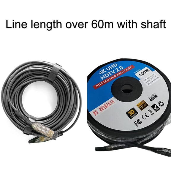 2.0 Version HDMI Fiber Optical Line 4K Ultra High Clear Line Monitor Connecting Cable, Length: 50m(White)