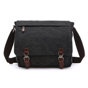 Versatile Canvas Shoulder Messenger Bag Business Computer Bag, Color: Black Large