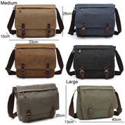 Versatile Canvas Shoulder Messenger Bag Business Computer Bag, Color: Coffee Medium