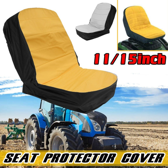 Dustproof Seat Cover For Grass Cutter / Agricultural Vehicle / Forklift / Tractor, Size: 15 Inch (Yellow Black)