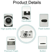 R2-FILM Retro Manual Reusable Film Camera for Children without Film(Black+White)