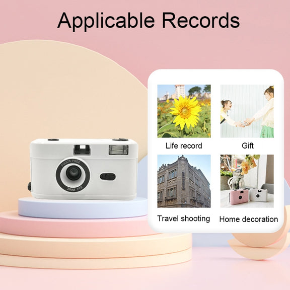 R2-FILM Retro Manual Reusable Film Camera for Children without Film(White)