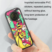 Sunnylife IST-TZ485 For DJI Insta360 X3 Panoramic Camera PVC Protection Scraper Film Stickers(Panda+Carbon Pattern Red)