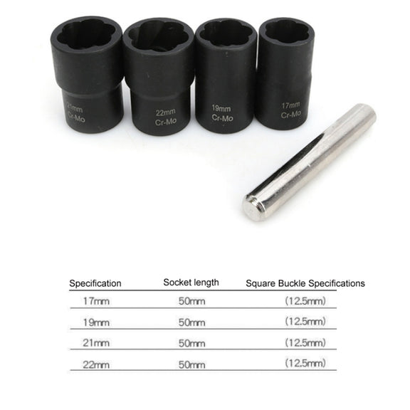 Car Tire Damaged Nut Non-slip Removal Socket Wrench Set